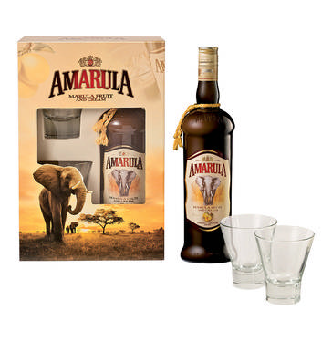 AMARULA Cream Liqueur and 2 Glasses In Gift PK  (1 x 750ml)