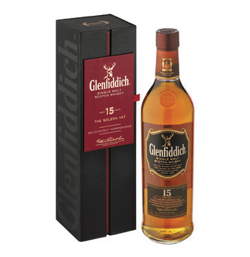 GLENFIDDICH 15 YO Solera Reserve Single Malt Scotch Whisky Gift Tube  (1 x 750ml)
