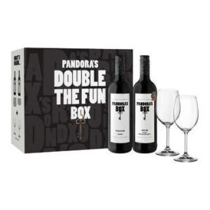 PANDORA'S BOX MerlotCabernet, Merlot and 2 Glasses Gift Pack  (2 x 750ml)