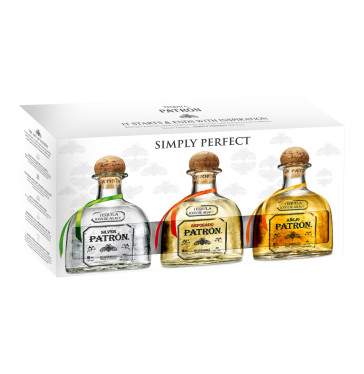 PATRON Tequila 3x750ml SilverResposado & Anejo Gift Box  (3 x 750ml)